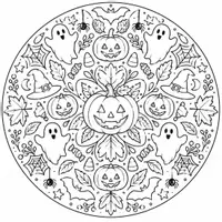 Vorschau - Mal- und Bastelvorlagen - Herbst & Halloween Mandalas | 5 Ausmalbilder - Seite 3