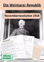 Vorschau - Arbeitsblätter - Novemberrevolution 1918 - Weimarer Republik - Deckblatt