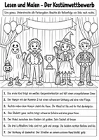 Vorschau - Arbeitsblätter - Lesen und malen - Halloween - Seite 1