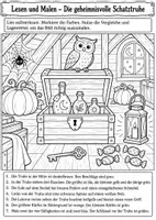 Vorschau - Arbeitsblätter - Lesen und malen - Halloween - Seite 2