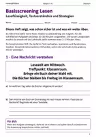 Vorschau - Arbeitsblätter - Schulstart Mini Bundle Basisscreening Deutsch Klasse 5 bis 6 Lesen Zuhören Schreiben Sprechen Rechtschreibung - Seite 1
