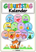 Vorschau - Poster - Geburtstagskalender I Luftballons I Verschiedene Versionen - Deckblatt