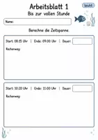 Vorschau - Arbeitsblätter - Zeitspannen Klasse 4 | Mathematik Klasse 4 | 10 Arbeitsblätter als PDF - Seite 1