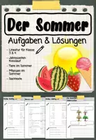 Vorschau - Unterrichtsreihen - Der Sommer - Wetter, Tiere und Pflanzen - Deckblatt