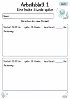 Vorschau - Arbeitsblätter - Uhrzeit Klasse 4 | Mathematik Klasse 4 | 10 Arbeitsblätter als PDF - Seite 1