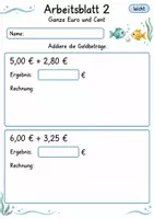 Vorschau - Arbeitsblätter - Geld Klasse 4 | Mathematik Klasse 4 | 10 Arbeitsblätter als PDF - Seite 2