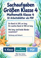 Vorschau - Arbeitsblätter - Sachaufgaben Größen Klasse 4 | Mathematik Klasse 4 | 10 Arbeitsblätter als PDF - Deckblatt