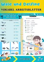 Vorschau - Arbeitsblätter - Wale und Delfine Vokabelheft: Grundschule Meeressäuger - Deckblatt