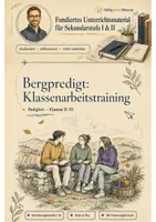 Vorschau - Arbeitsblätter - Bergpredigt: Klassenarbeitstraining Religion Klasse 9-10 - Deckblatt