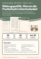 Vorschau - Stundenentwürfe - Bildungspolitik – PoWi Einführungsphase - Deckblatt
