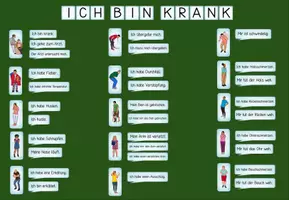Vorschau - Präsentationen/Tafelbilder - DaZ - Tafelmaterial Redemittel "Ich bin krank" DaZ / DaF / Deutsch - Seite 1
