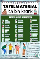 Vorschau - Präsentationen/Tafelbilder - DaZ - Tafelmaterial Redemittel "Ich bin krank" DaZ / DaF / Deutsch - Deckblatt