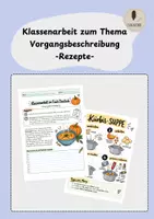 Vorschau - Klassenarbeiten - Klassenarbeit zum Thema Vorgangsbeschreibung -Rezepte- - Deckblatt