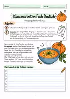 Vorschau - Klassenarbeiten - Klassenarbeit zum Thema Vorgangsbeschreibung -Rezepte- - Seite 1