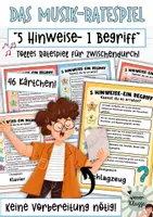 Vorschau - Spiele - Schulanfang: Musik Aktivität zum Schulbeginn: 5 Hinweise-1 Begriff/Ratespiel zu Musik, Klasse 5,6,7,8,9,10 - Deckblatt
