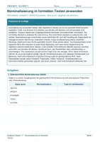 Vorschau - Arbeitsblätter - Arbeitsblatt Englisch Klasse 11 – Nominalisierung in formellen Texten anwenden - Deckblatt