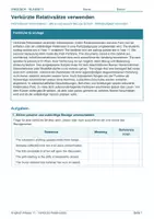 Vorschau - Arbeitsblätter - Arbeitsblatt Englisch Klasse 11 – Verkürzte Relativsätze verwenden - Deckblatt