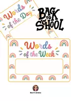anteprima - Materiale di supporto/inclusione - Words of the day/week - back to school - Pagina di copertina