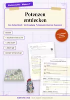 Vorschau - Arbeitsblätter - Potenzen Klasse 7 — Gratis-Einstieg mit dem Schachbrett - Deckblatt