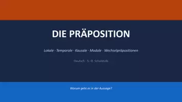 Vorschau - Stundenentwürfe - Die Präposition – Wissenscheck & Lernzielkontrolle | mit Dativ, Akkusativ & Genitiv – Deutsch Sekundarstufe I - 5./6. Klasse / Schulstufe - Seite 1
