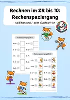Vorschau - Spiele - Rechenspaziergang ZR 10 - Addition und / oder Subtraktion - Fuchsklasse - Deckblatt