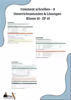 Vorschau - Stundenentwürfe - Comment schreiben – 8 Unterrichtsstunden & Lösungen Klasse 10 · ZP 10 - Deckblatt