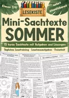 Vorschau - Arbeitsblätter - Lesekiste - Mini-Sachtexte Klasse 3/4 | Sommer - Deckblatt
