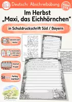 Vorschau - Unterrichtsreihen - Herbst Abschreibübung "Eichhörnchen sammelt Wintervorräte" in 4 Schul - Druckschriften (D-A-CH) - Seite 1
