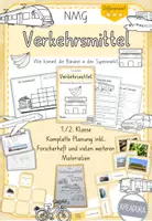 Vorschau - Unterrichtsreihen - Verkehrsmittel - NMG - Sachunterricht - Planung - Forscherheft - Materialpaket - Bus Zug Auto Fahrrad Flugzeug Schiff - Deckblatt