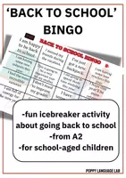 Vista previa - Juegos / Gamificación - Back to School Bingo - ESL Classroom Game - Portada