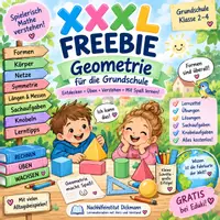 Vorschau - Stundenentwürfe - Kostenloses Mathe Freebie für die Grundschule- Fit in Geometrie - Deckblatt