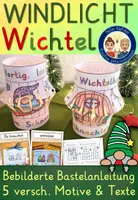 Vorschau - Stundenentwürfe - Wichtel Laterne basteln - Kunst Weihnachten Grundschule - Deckblatt