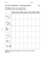 Vorschau - Mal- und Bastelvorlagen - Ernährungstagebuch | dreifach differenzierte Vorlage - Seite 1