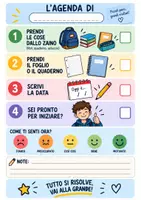 anteprima - Materiale di supporto/inclusione - Agenda visiva scolastica -VERSIONE FEMMINILE E MASCHILE - Pagina 1