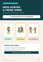Vorschau - Stundenentwürfe - Mein Körper & meine Sinne – 3 kostenlose Kita-Angebote mit Bildkarten | Freebie - Deckblatt
