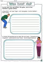 Vorschau - Arbeitsblätter - DaZ - Geleitetes Schreiben "Was hast du?" Thema "Ich bin krank" DaZ / DaF / Deutsch - Seite 1