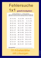 Vorschau - Arbeitsblätter - Fehlersuche 1x1 geteilt-Aufgaben - Deckblatt