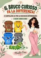 anteprima - Flashcard - Il Bruco Curioso fa la differenza! | Cartelloni per la raccolta differenziata - Pagina di copertina