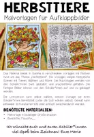 Vorschau - Mal- und Bastelvorlagen - Herbsttiere - Aufklappbilder (6 handgezeichnete Bastelvorlagen) - Seite 1