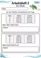 Vorschau - Arbeitsblätter - Fahrplan lesen Klasse 4 | Mathematik Klasse 4 | 10 Arbeitsblätter als PDF - Seite 2