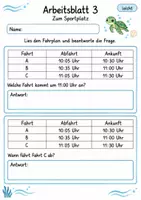 Vorschau - Arbeitsblätter - Fahrplan lesen Klasse 4 | Mathematik Klasse 4 | 10 Arbeitsblätter als PDF - Seite 3