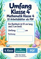 Vorschau - Arbeitsblätter - Umfang Klasse 4 | Mathematik Klasse 4 | 10 Arbeitsblätter als PDF - Deckblatt