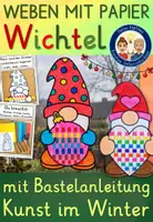 Vorschau - Stundenentwürfe - Wichtel weben mit Papier - Kunst Weihnachten basteln - Deckblatt