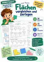 Vorschau - Arbeitsblätter - Arbeitsheft zum Thema Flächen vergleichen und zerlegen, mit Lösungen- fit für Kompass 4 - Deckblatt