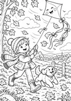 Vorschau - Mal- und Bastelvorlagen - Regentage & Herbstwetter – 10 Ausmalbilder | Herbst Grundschule Klasse 1–4 - Seite 3