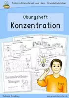 Vorschau - Arbeitsblätter - Übungsheft: Konzentration fördern (Selbstlernheft) - Deckblatt