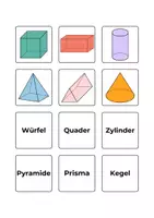 Vorschau - Stationenlernen - Paarspiel Körper – Zuordnen von Körpern, Namen und Netzen - Seite 2