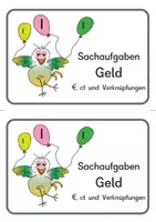 Vorschau - Arbeitsblätter - Sachaufgaben-Kartei, Teil I - Geld - Seite 1