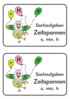 Vorschau - Arbeitsblätter - Sachaufgaben-Kartei, Teil H - Zeit - Seite 1