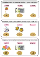 Aperçu - Feuilles d'exercices - Rituel mathématiques - rendu de monnaie - Page 3